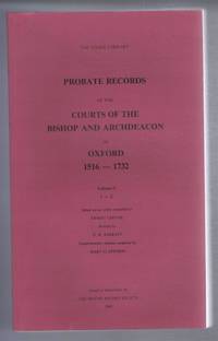 image of Probate Records of the Bishop and Archdeacon of Oxford 1516-1732, Volume II L-Z