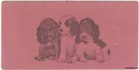 A Beautiful Vintage Ink Blotter with Three Cocker Spaniel Puppies