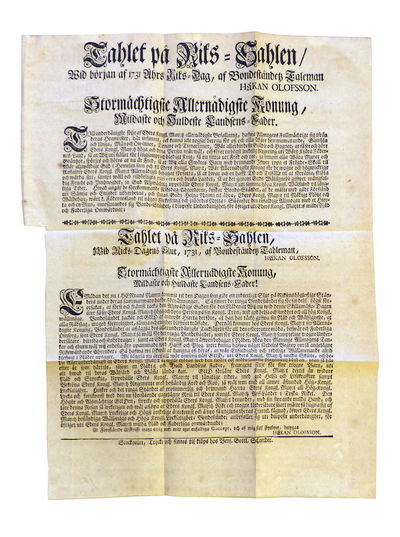 Tahlet på Riks-sahlen, wid början af 1731 åhrs…
