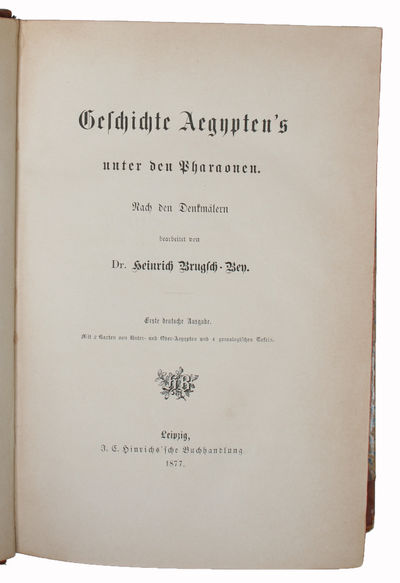 Geschichte Aegyptens undter den Pharaonen. Nach den Denkmälern. Erste Deutsche Ausgabe. (photo 2)