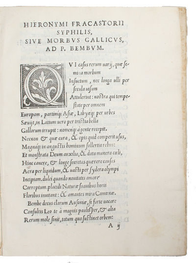 Syphilis, sive morbus gallicus. - [THE RAREST AND MOST IMPORTANT EDITION OF THE SYPHILIS-POEM] (photo 2)