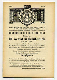Bokauktion den 16-21 maj 1963. Böcker ur ett…