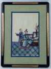 19th-CENTURY CHINESE PITH PAINTING DEPICTING INTERIOR COURTLY SCENE