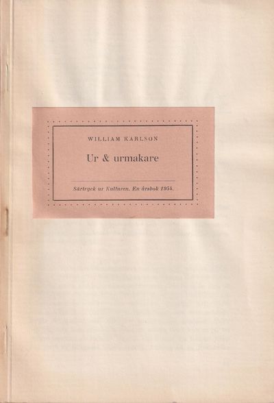 Ur & urmakare [= rubrik].