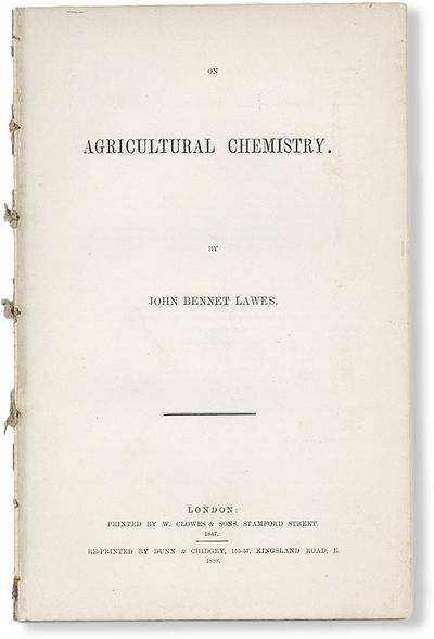 On Agricultural Chemistry