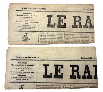 Le Rappel. Two issues: Nos.689 and 698 (3 and 12 mai 1871)