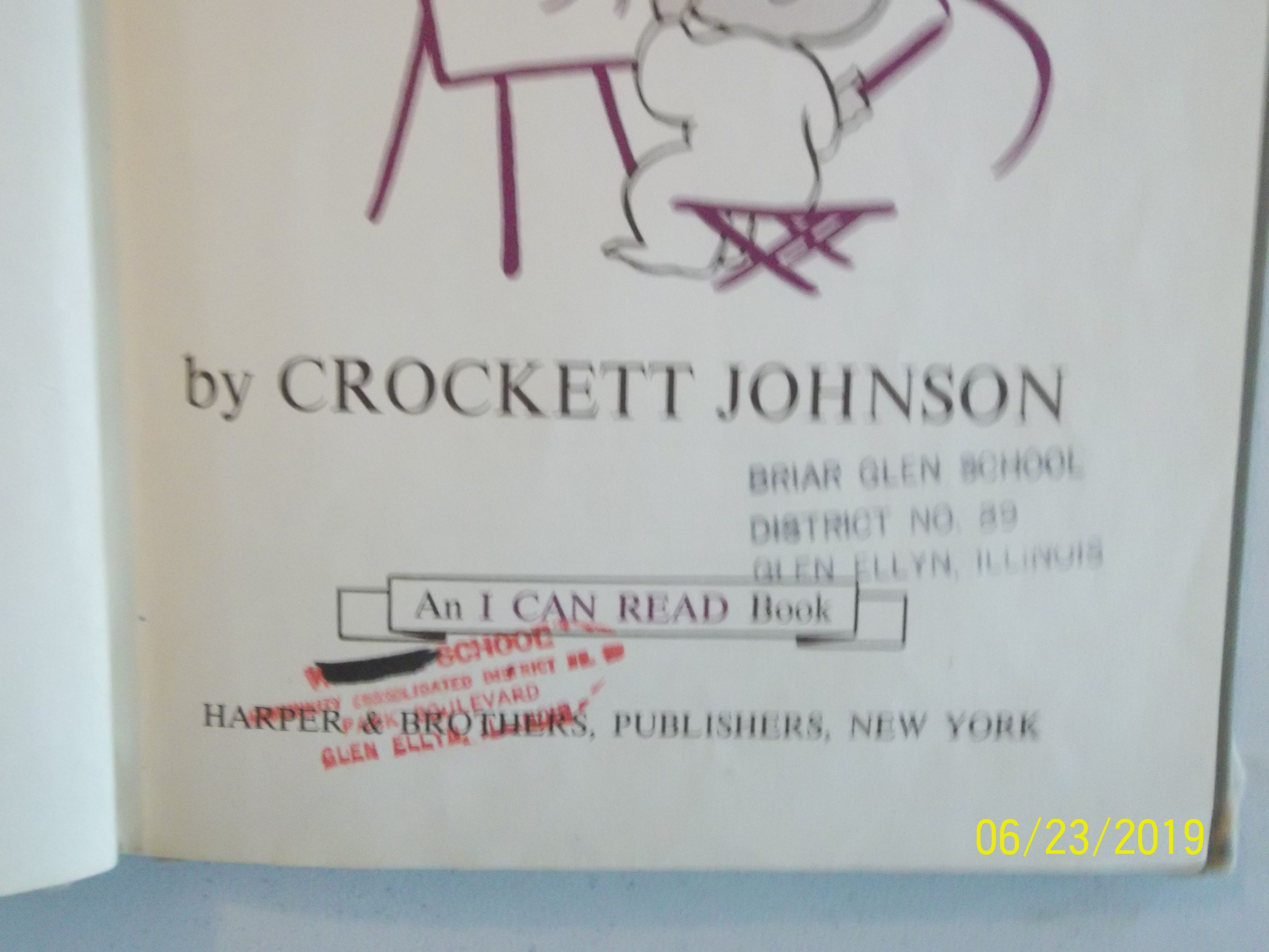 A Picture For Harold's Room by Crockett Johnson First Edition 1960