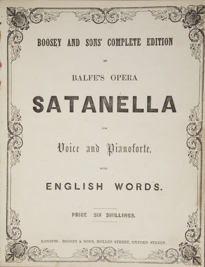 Satanella for Voice and Pianoforte, with English Words. [Piano-vocal score]