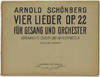 [Op. 22]. Vier Lieder [Short score]
