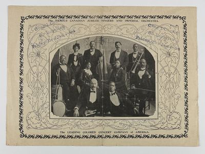 The Famous Canadian Jubilee Singers and Imperial Orchestra. The Leading Colored Concert Company of America [caption title]