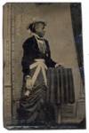 African American History Reconstruction Era Tintype Portrait of Black Woman in Victorian Dress ca 1860s