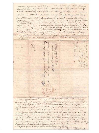 1845 manuscript letter addressed by...; (photo 1)