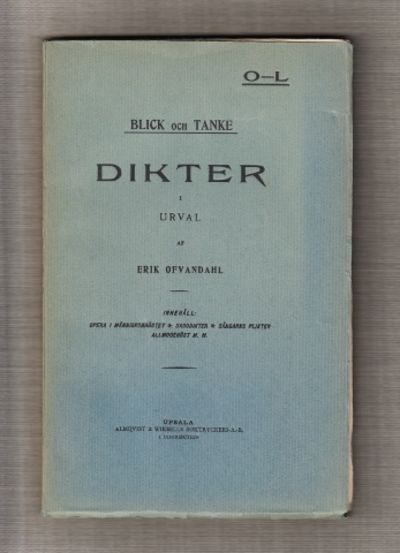Blick och tanke. Dikter i urval.