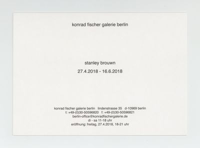 Exhibition card: stanley brouwn (27 April-16 June 2018)