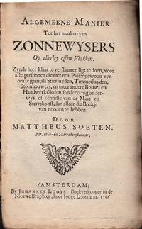 cover of Algemeene manier tot het maaken van Zonnewysers op allerley effen vlakken