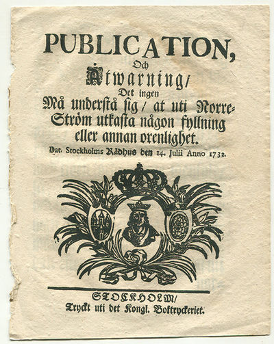 Publication, och åtwarning/ det ingen må understå…