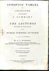 Synoptic tables of chemistry, intended to serve as a summary of the lectures delivered on that science in the public schools at Paris