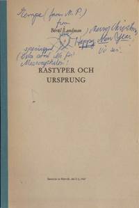 Rastyper och ursprung. Särtryck ur Rättvik, del…