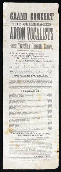 c.1865 Arion Vocalists Theatrical Broadside