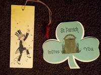 New Years & St. Patricks Day Tally Cards LOT of 2 Pussy Willow Tea Room Erie Pennsylvania...