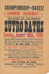 Advertisement For A Sutro Baths Swimming Race Featuring Australian Champion Charles Cavill