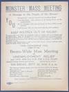 Monster Mass Meeting: A message to the People of the Bronx! [handbill]
