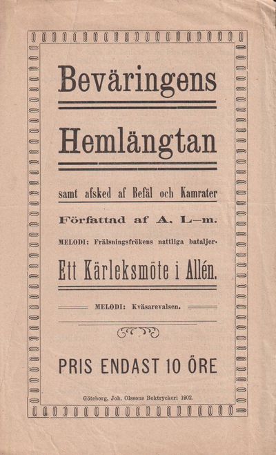 Beväringens Hemlängtan samt afsked af Befäl och…