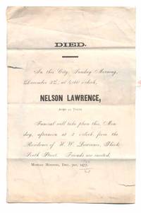 Nelson Lawrence Funeral Notice