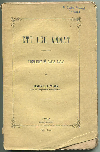Ett och annat. Tidsfördrif på gamla dagar.