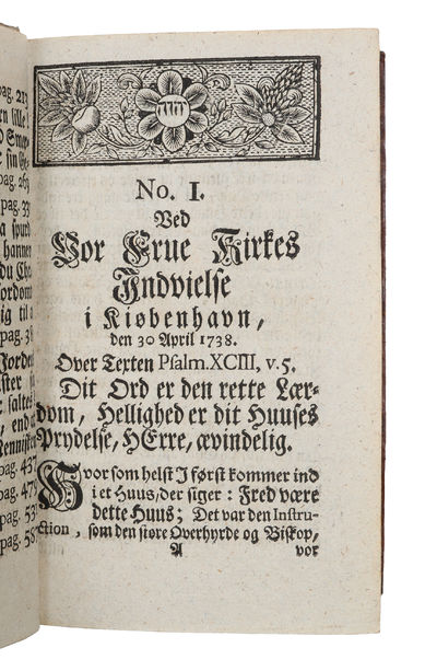 Tolv offentlige Taler holdte ved Kirke- Bispe- og Præste-Vielser, efter Kongl. Allernaadigste Befalning til Trykken udgivne. Først, anden og treidje samling. 3 vols. (photo 3)