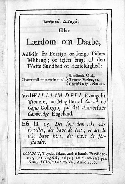 Eller Lærdom om Daabe, Adskilt fra Forrige og…