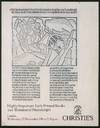 Christie's, Highly Important Early Printed Books and Illuminated Manuscripts London Wednesday, 27 November 1991