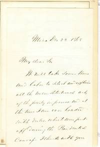 AUTOGRAPH LETTER SIGNED, TO NEWSPAPER PUBLISHER GEORGE SAUL OF SYRACUSE, REFLECTING BITTERLY ON HIS LOSS TO ULYSSES GRANT AS THE 1868 DEMOCRATIC CANDIDATE FOR PRESIDENT