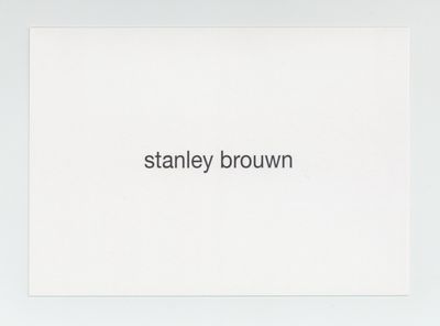 Exhibition card: stanley brouwn (22 January-5 March 2021)