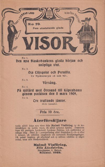 Fem uteslutande glada visor. [Utg. av] Malmö…