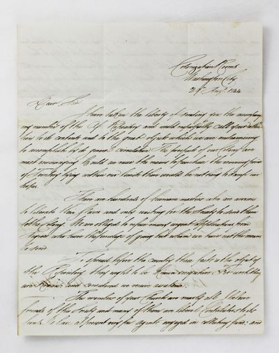 [Letter, Signed by William McClain as Secretary of the American Colonization Society, to Isaac Settle, Regarding Fundraising for Liberian Land Purchases and African-American Emigration]