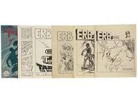 Edgar Rice Burroughs Fanzine Ephemera Archive: ERB-dom, Twenty-Issue Continuous Run: Volume 1 No. 1 - Volume 1 No. 20 [with] The Forgotten Sea of Mars [with] Single Sheet of The Edgar Rice Burroughs Bazaar [with] Claude Held (Bookseller) Price List [with] Double-Sided Single Sheet Advertisement for Oparian #1 [with] Two Single-Fold Playbills for Productions of Tarzan and the Supermen [with] Jackets for Two Canaveral Press Editions (The Cave Girl and The Land That Time Forgot)