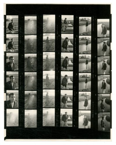 Two Contact Sheets from a 1963 John Updike Photo Shoot, printing 60 different photographs of John Updike