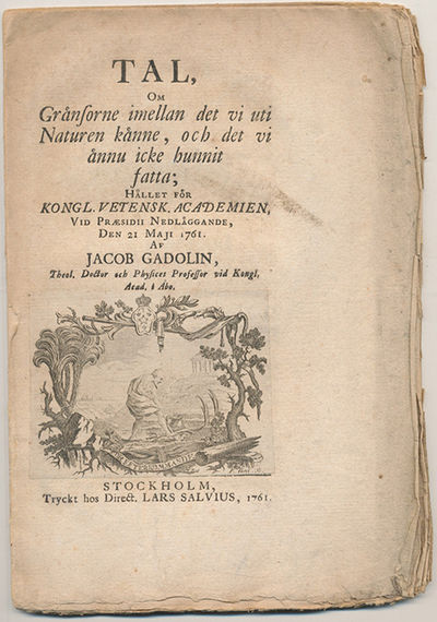 Tal, om gränsorne imellan det vi uti naturen…