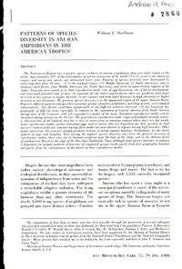 image of Patterns of Species Diversity in Anuran Amphibians in the American Tropics