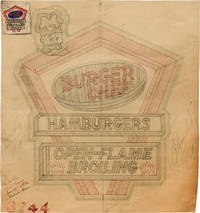 Original design illustration for an embroidered patch worn by Burger Chef employees, circa 1950s