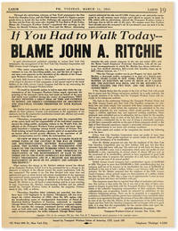 Strike Broadside: If You Had to Walk Today - Blame John A. Ritchie