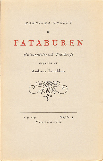 Fataburen. Kulturhistorisk tidskrift. 1929, häfte…