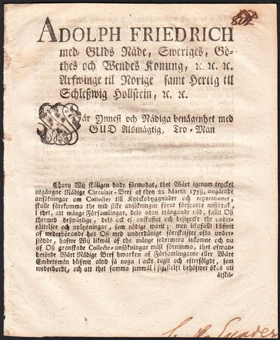 Adolph Friedrich med Guds nåde, Sweriges, Göthes…