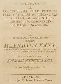 De controversia inter Petrum Eliæ Gavelium et Johannem Schefferum Argentoratensis, professores...