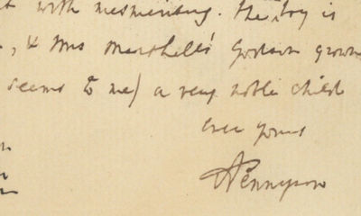 Alfred Lord Tennyson Announces the Birth of His First Child