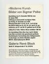 Exhibition card: “Moderne Kunst”: Bilder von Sigmar Polke (14 December 1968-16 January 1969)