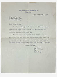 Typed letter signed by writer L.A.G. Strong (1896-1958) discussing his works dated 1931