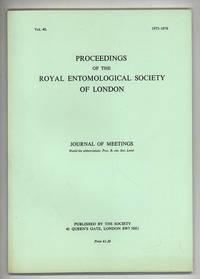 Proceedings of the Royal Entomological Society of London. Journal of Meetings Vol 40