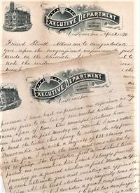 cover of 1890 HANDWRITTEN, CONGRATULATORY LETTER (ALS) FROM J.H. CAMPBELL, MAYOR OF DES MOINES, TO W.H. STOUTT, EDITOR OF THE UHRICHSVILLE, OHIO "CHRONICLE."
